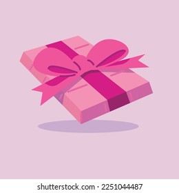 valentines day gift flat vector illustration. Cute gift valentine illustration. cute chocolate illustration.