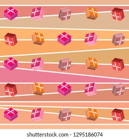 Valentine's Day, gift, greeting card, vector background