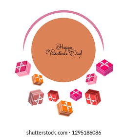 Valentine's Day, gift, greeting card, vector background