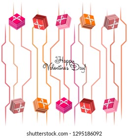 Valentine's Day, gift, greeting card, vector background
