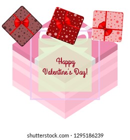 Valentine's Day, gift, greeting card, vector background