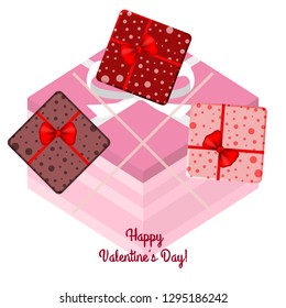 Valentine's Day, gift, greeting card, vector background