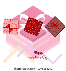 Valentine's Day, gift, greeting card, vector background