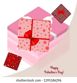 Valentine's Day, gift, greeting card, vector background