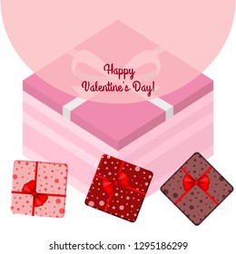 Valentine's Day, gift, greeting card, vector background