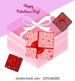 Valentine's Day, gift, greeting card, vector background