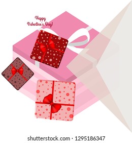 Valentine's Day, gift, greeting card, vector background