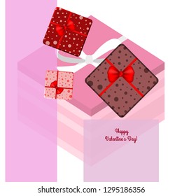Valentine's Day, gift, greeting card, vector background