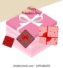 Valentine's Day, gift, greeting card, vector background