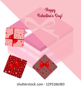Valentine's Day, gift, greeting card, vector background