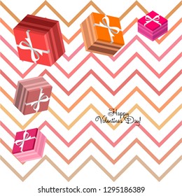 Valentine's Day, gift, greeting card, vector background