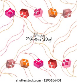 Valentine's Day, gift, greeting card, vector background