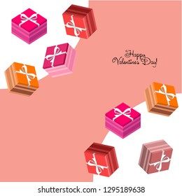 Valentine's Day, gift, greeting card, vector background