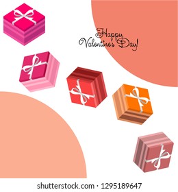 Valentine's Day, gift, greeting card, vector background
