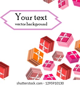 Valentine's Day, gift, greeting card, vector background