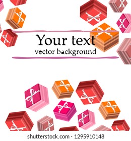 Valentine's Day, gift, greeting card, vector background