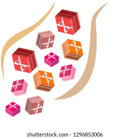 Valentine's Day, gift, greeting card, vector background