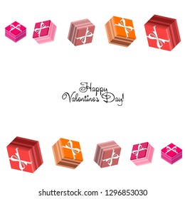 Valentine's Day, gift, greeting card, vector background