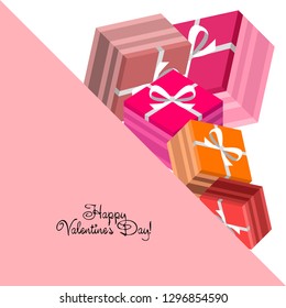 Valentine's Day, gift, greeting card, vector background