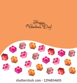 Valentine's Day, gift, greeting card, vector background