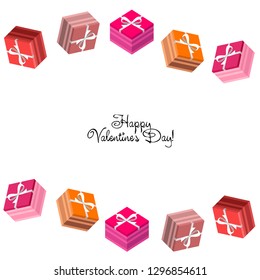 Valentine's Day, gift, greeting card, vector background