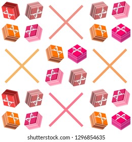 Valentine's Day, gift, greeting card, vector background