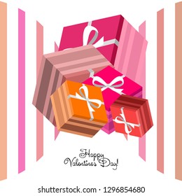 Valentine's Day, gift, greeting card, vector background