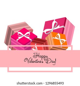 Valentine's Day, gift, greeting card, vector background