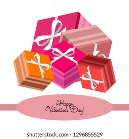 Valentine's Day, gift, greeting card, vector background