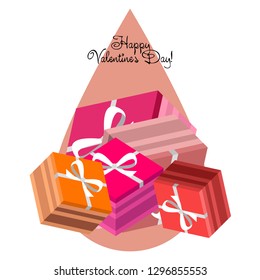 Valentine's Day, gift, greeting card, vector background