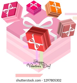 Valentine's Day, gift, greeting card, vector background