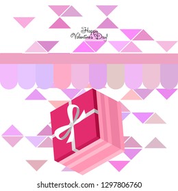 Valentine's Day, gift, greeting card, vector background