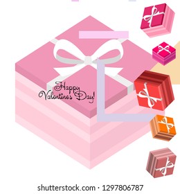 Valentine's Day, gift, greeting card, vector background