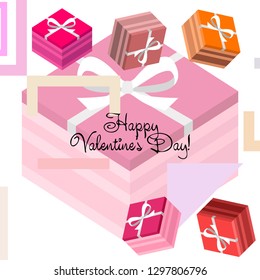 Valentine's Day, gift, greeting card, vector background