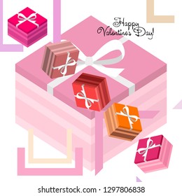 Valentine's Day, gift, greeting card, vector background