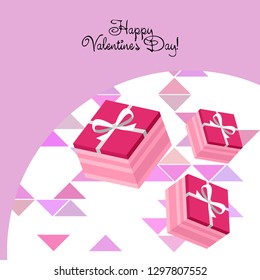 Valentine's Day, gift, greeting card, vector background
