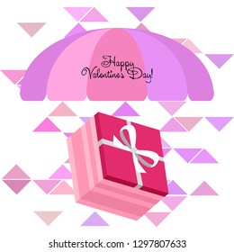 Valentine's Day, gift, greeting card, vector background