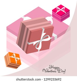 Valentine's Day, gift, greeting card, vector background