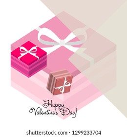 Valentine's Day, gift, greeting card, vector background