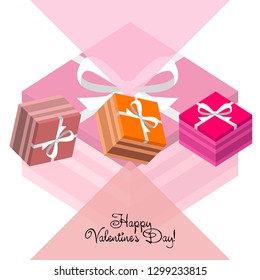 Valentine's Day, gift, greeting card, vector background