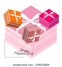Valentine's Day, gift, greeting card, vector background