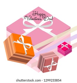 Valentine's Day, gift, greeting card, vector background