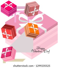 Valentine's Day, gift, greeting card, vector background