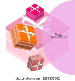 Valentine's Day, gift, greeting card, vector background