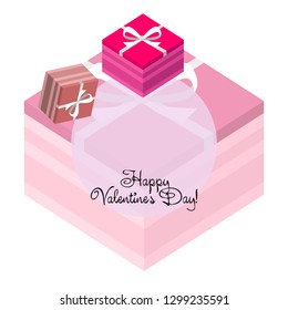 Valentine's Day, gift, greeting card, vector background