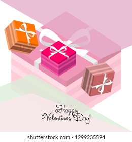 Valentine's Day, gift, greeting card, vector background