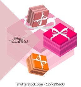 Valentine's Day, gift, greeting card, vector background