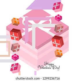 Valentine's Day, gift, greeting card, vector background