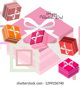 Valentine's Day, gift, greeting card, vector background