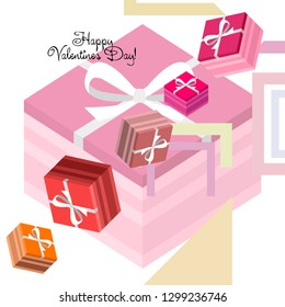 Valentine's Day, gift, greeting card, vector background